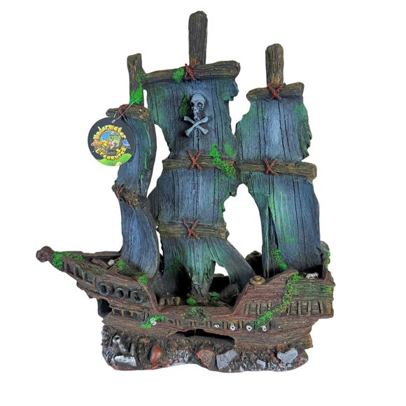 Pirate Ship Aquarium Ornament Large Underwater Freshwater Saltwater Decor Fish - Picture 16 of 16